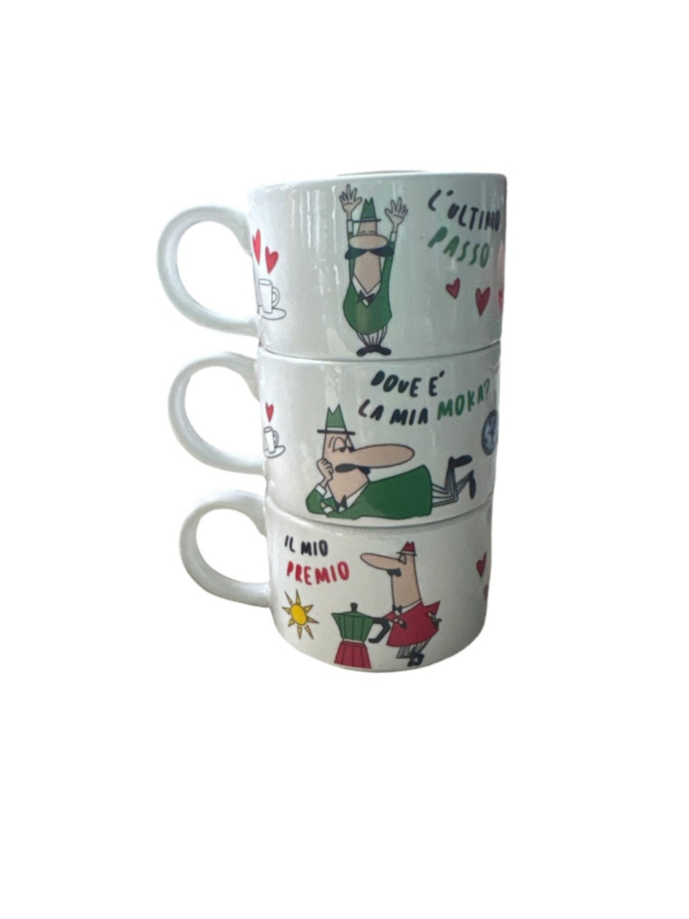 Bialetti Stackable Porcelain Cappuccino Mugs (3 set) made in Italy 🇮🇹